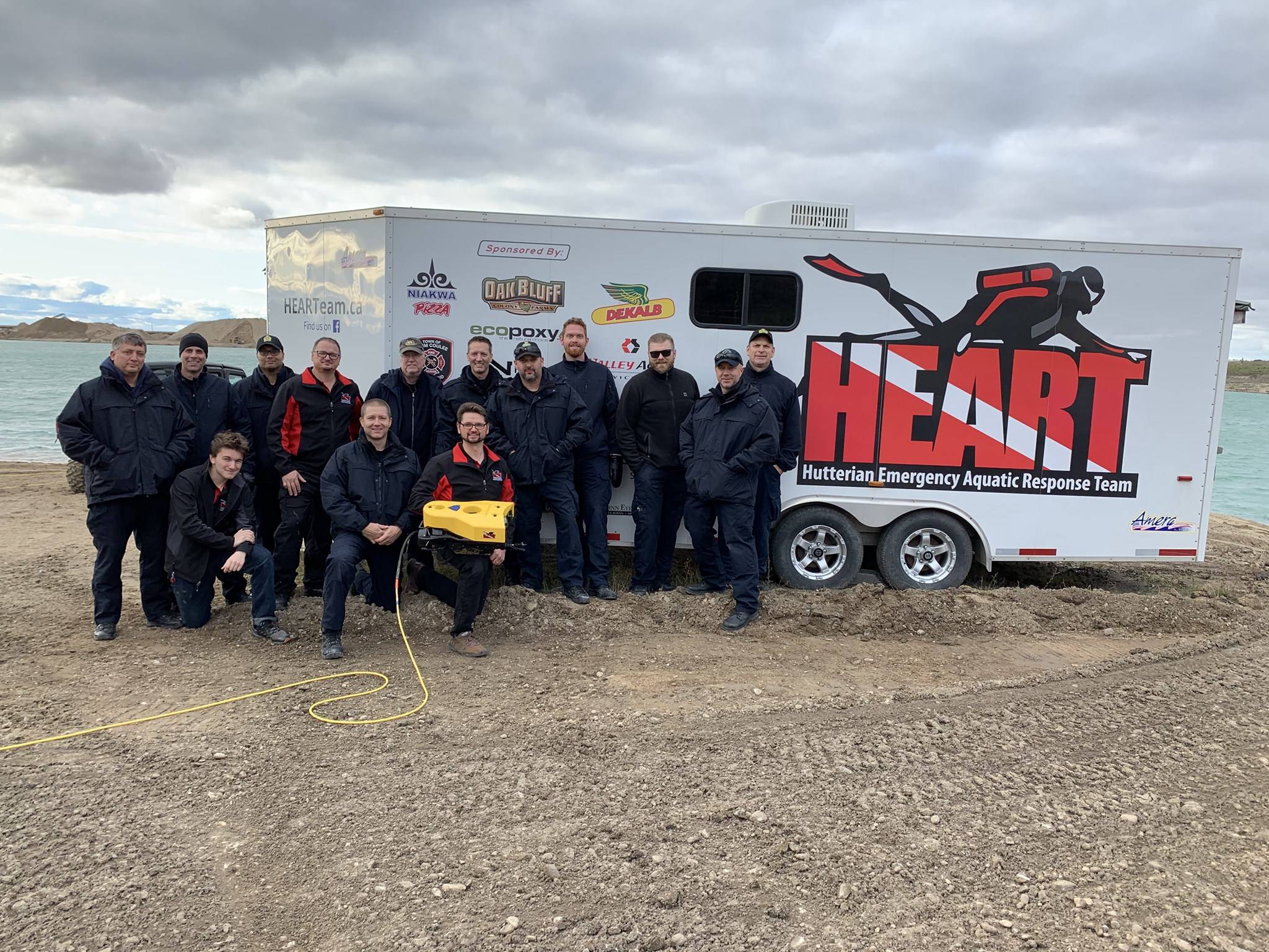 The HEART team with the response trailer and ROV